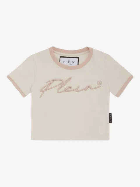 Philipp Plein Junior logo-embroidered T-shirt