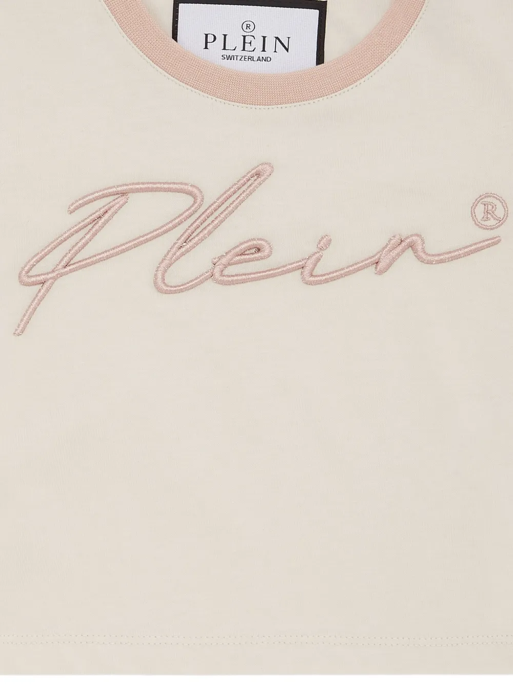 Philipp Plein T-shirt met geborduurd logo Beige