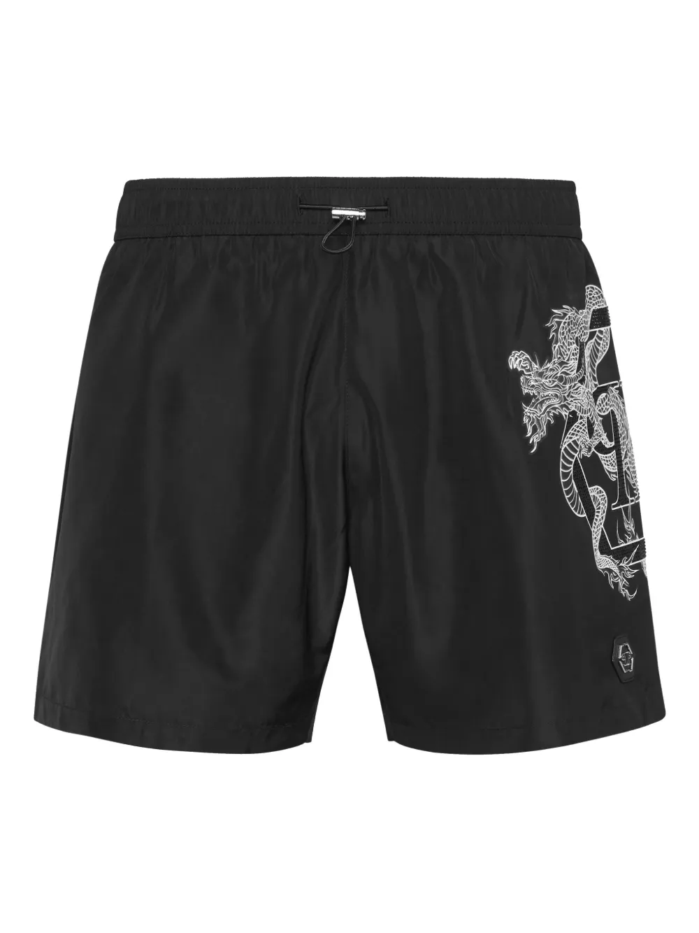 Philipp Plein ドラゴンプリント トランクス水着 - ブラック Philipp Plein ドラゴンプリント トランクス水着 - ブラック