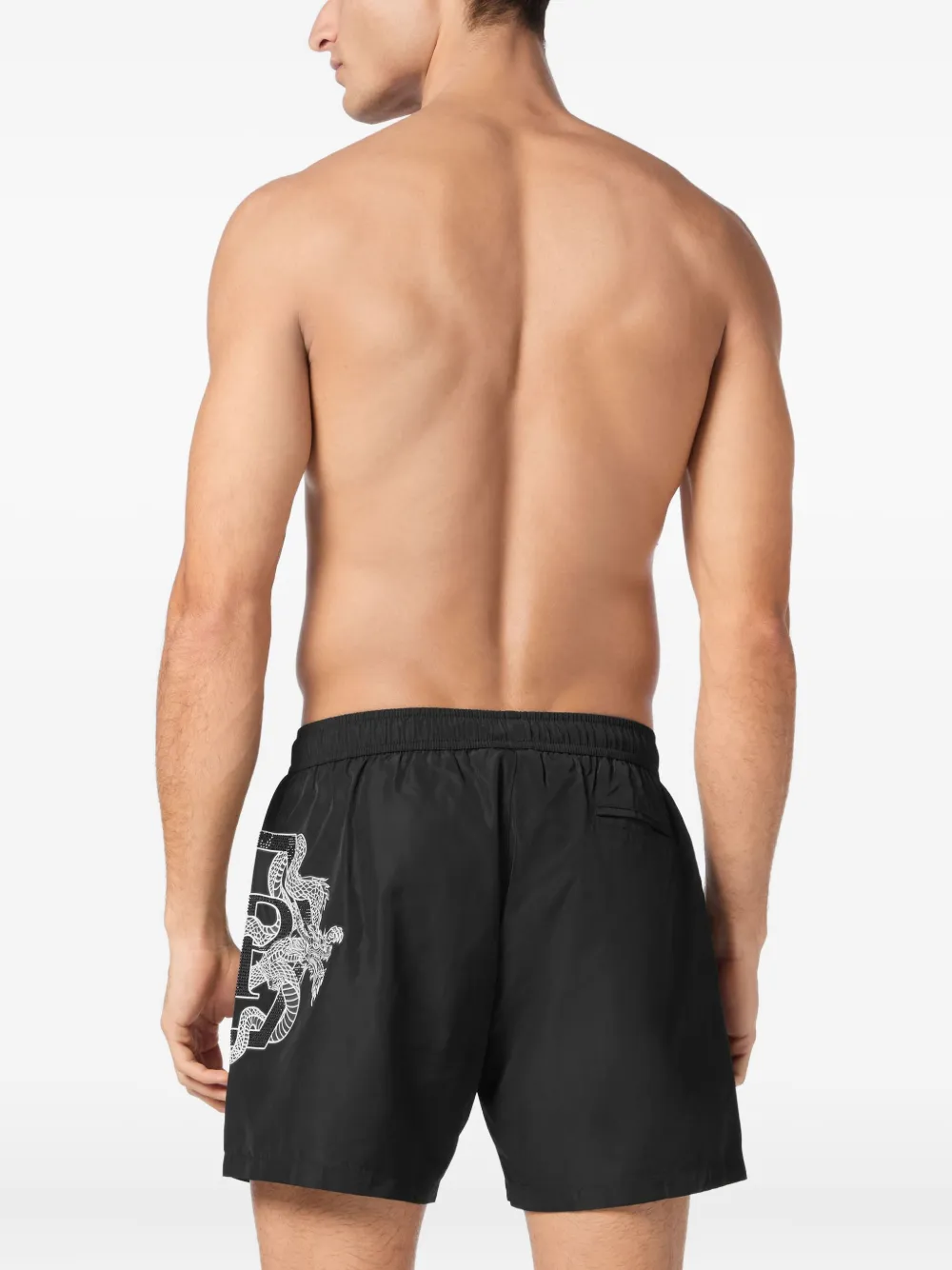 Philipp Plein Zwembroek met print Zwart
