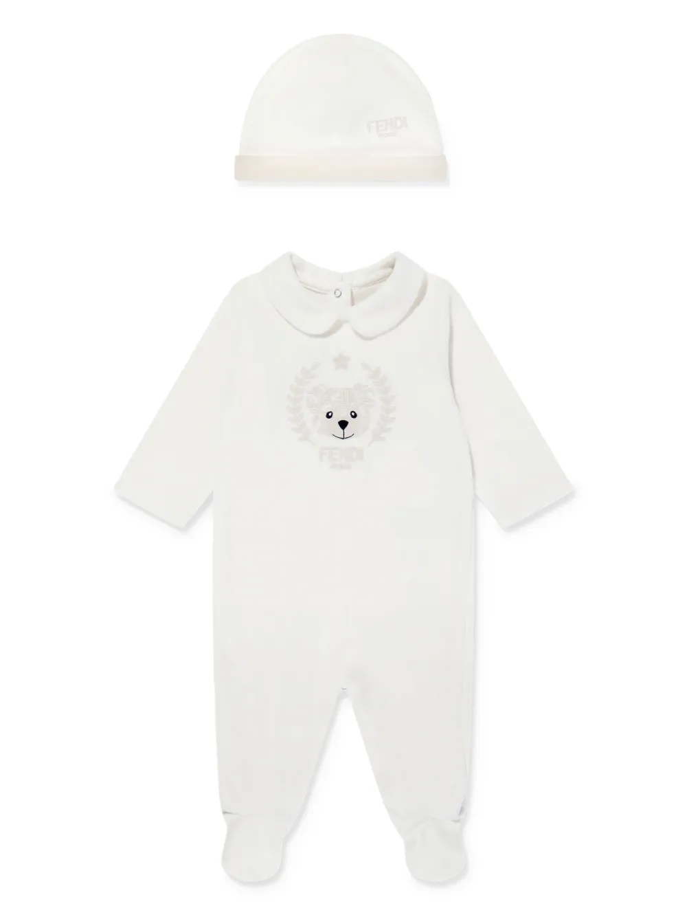 Fendi Kids Babypakje met teddybeerprint Wit