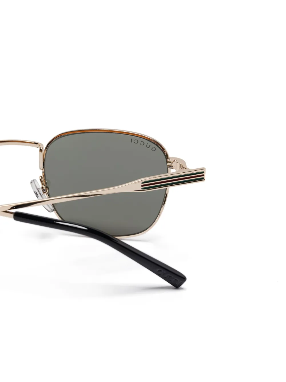 Gucci Eyewear Zonnebril met vierkant montuur Goud