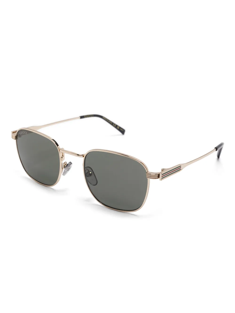 Gucci Eyewear Zonnebril met vierkant montuur - Goud