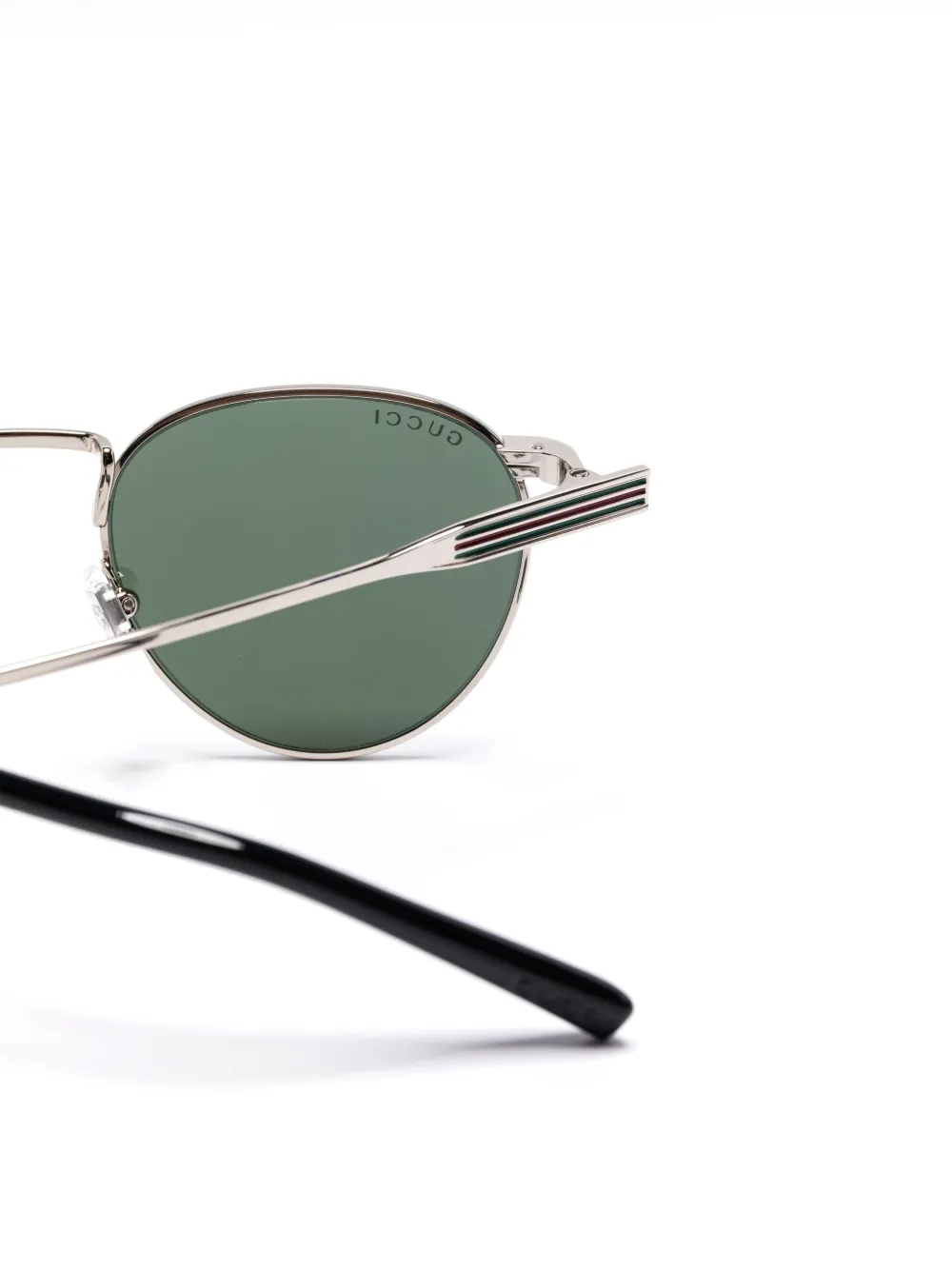 Gucci Eyewear Zonnebril met ovalen montuur Zilver