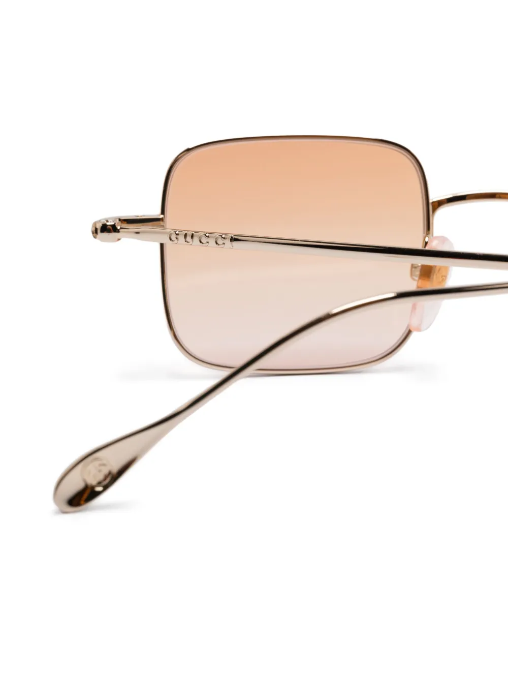 Gucci Eyewear Zonnebril met vierkant montuur Goud