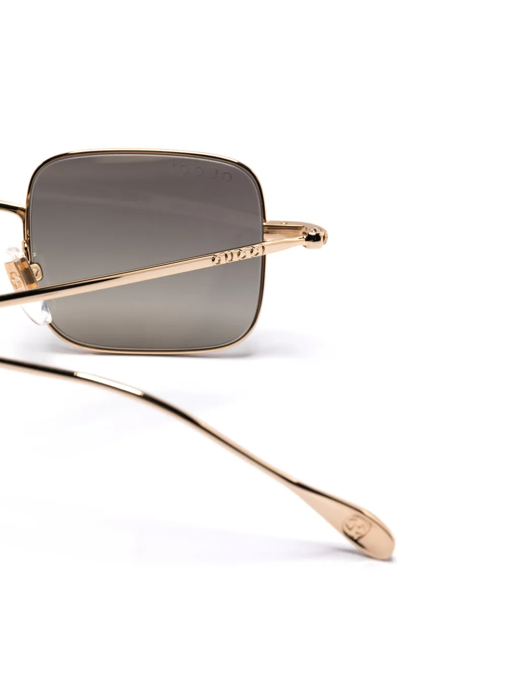 Gucci Eyewear Zonnebril met vierkant montuur Goud