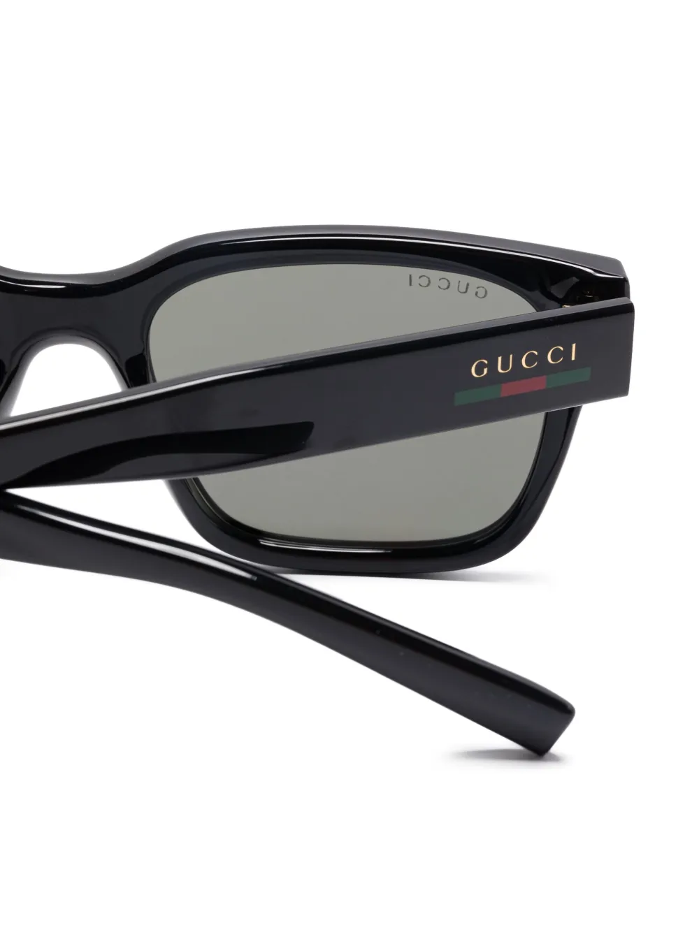 Gucci Eyewear Zonnebril met rechthoekig montuur Zwart