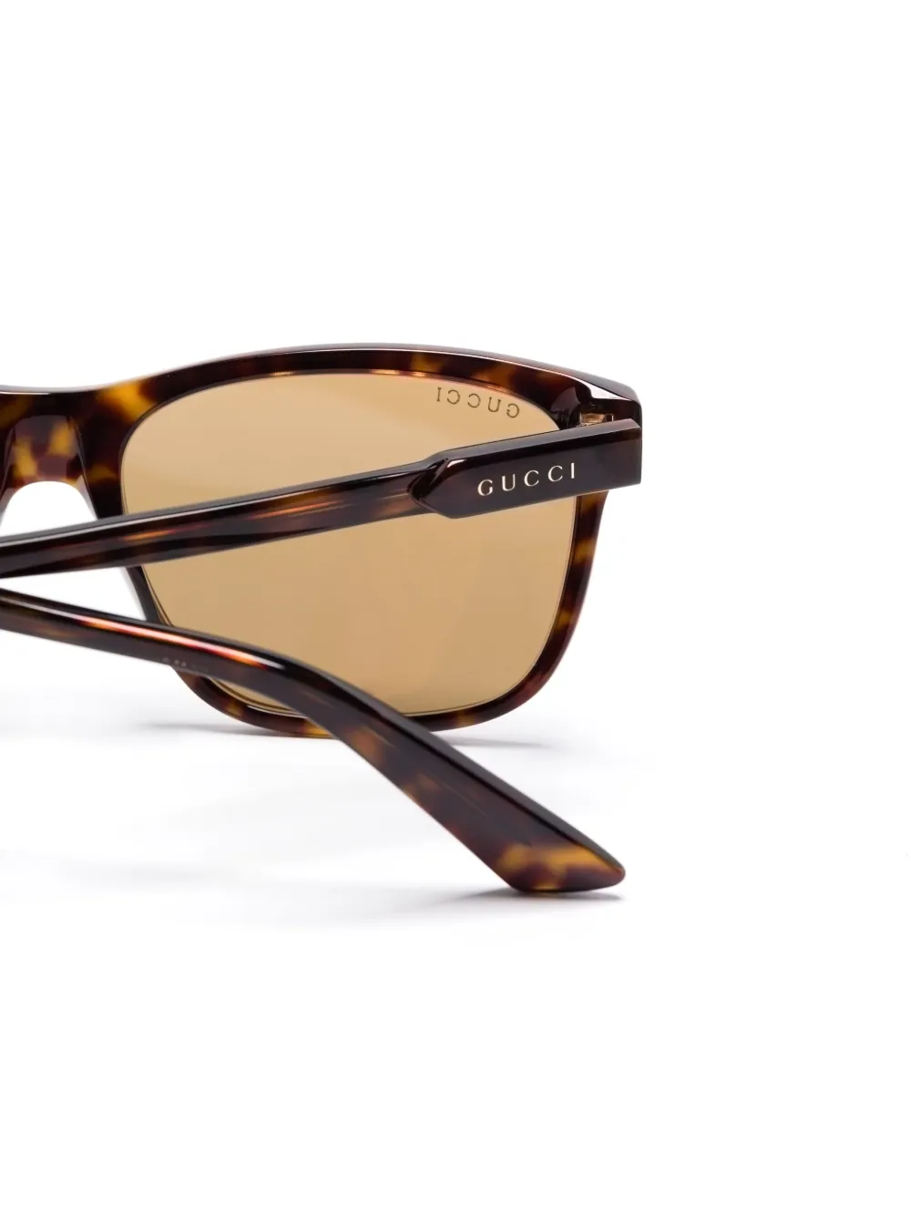 Gucci Eyewear Zonnebril met rechthoekig montuur Bruin