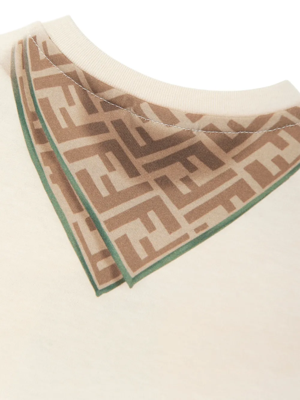 Fendi Kids T-shirt met sjaalprint Beige