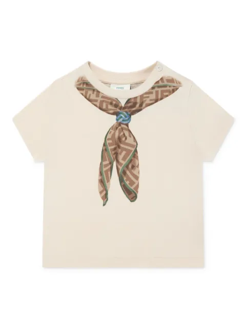 Fendi Kids playera con mascada estampada