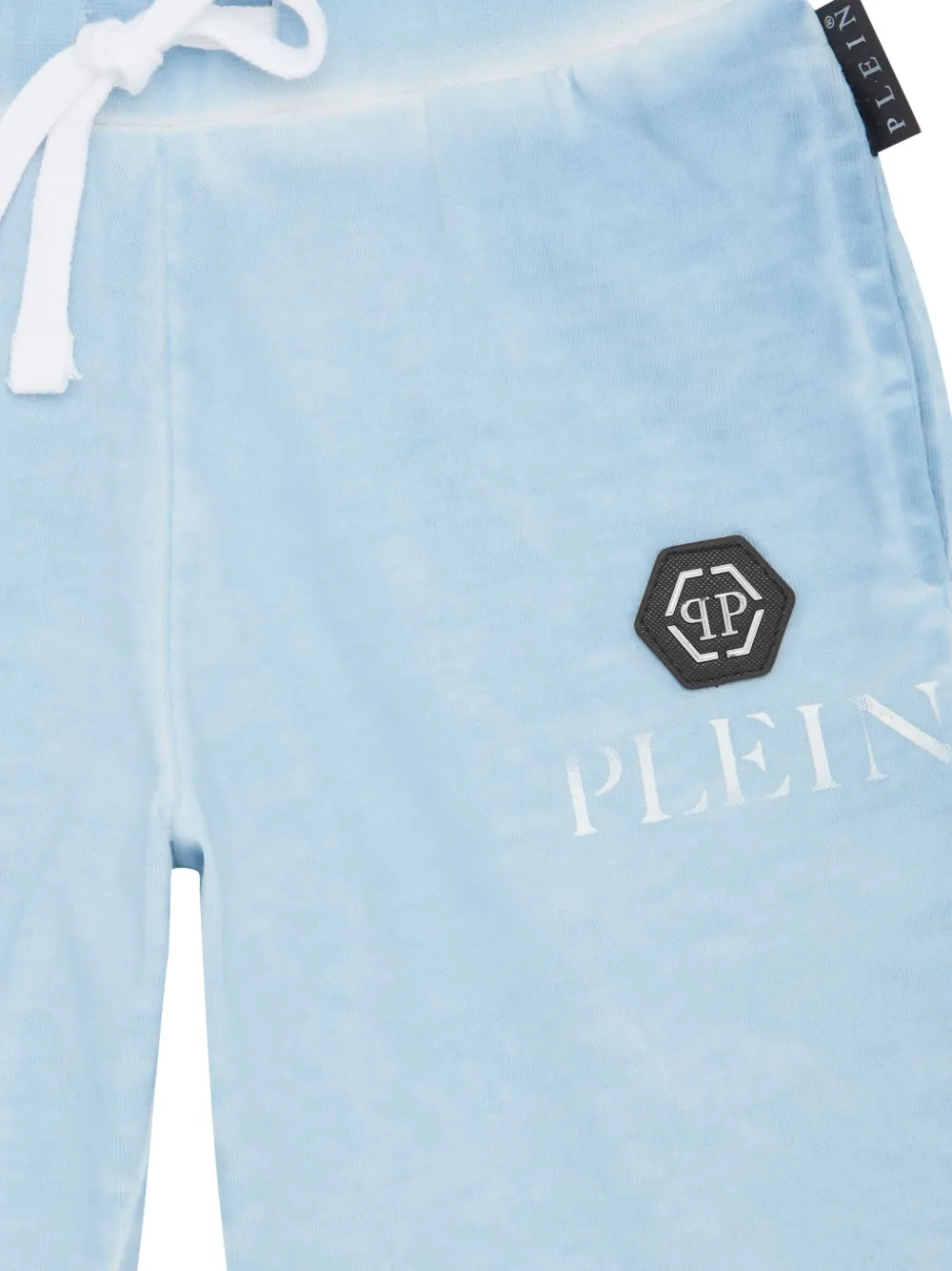 Philipp Plein Basic Plein Old geverfde shorts Blauw