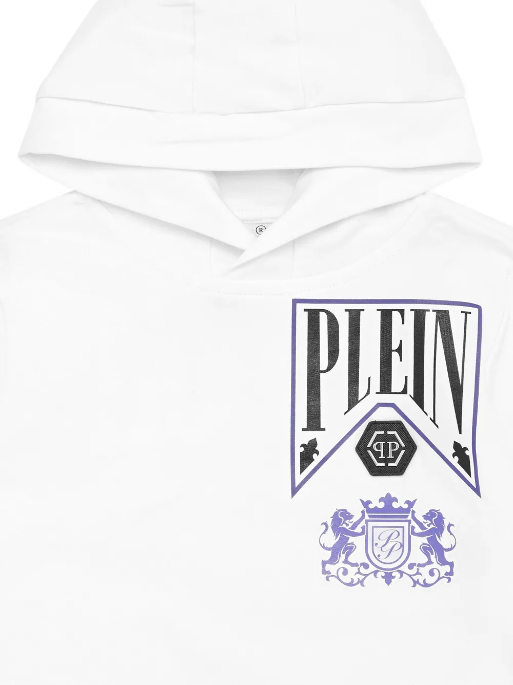 Philipp Plein Strass Flame Racing hoodie Wit