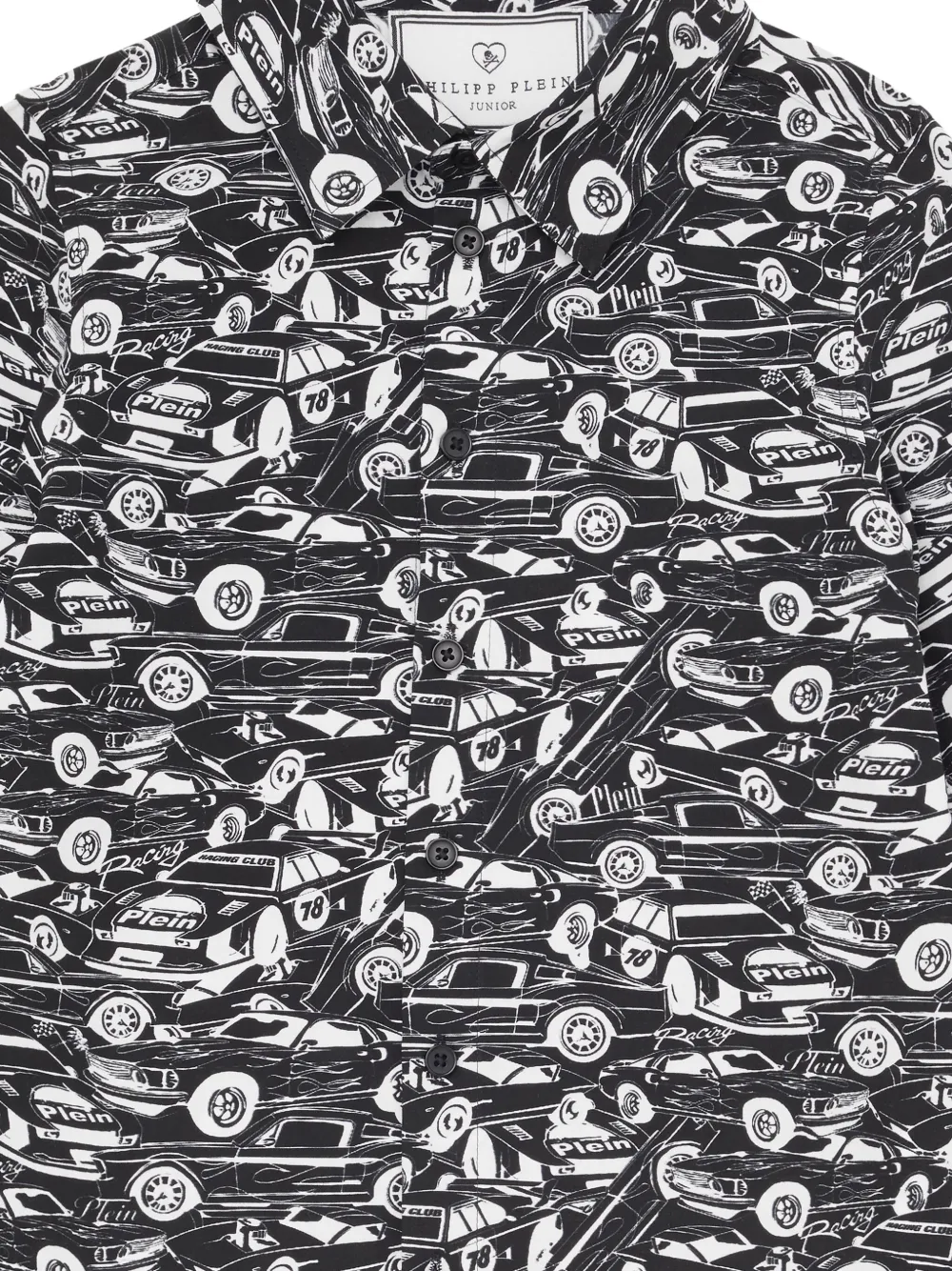 Philipp Plein Strass Cars Racing shirt Zwart