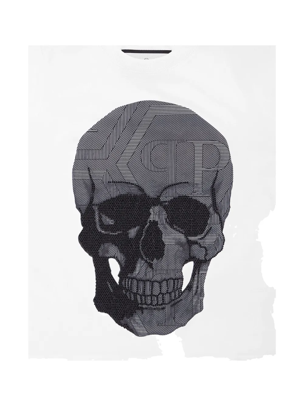 Philipp Plein Strass Skull T-shirt Wit