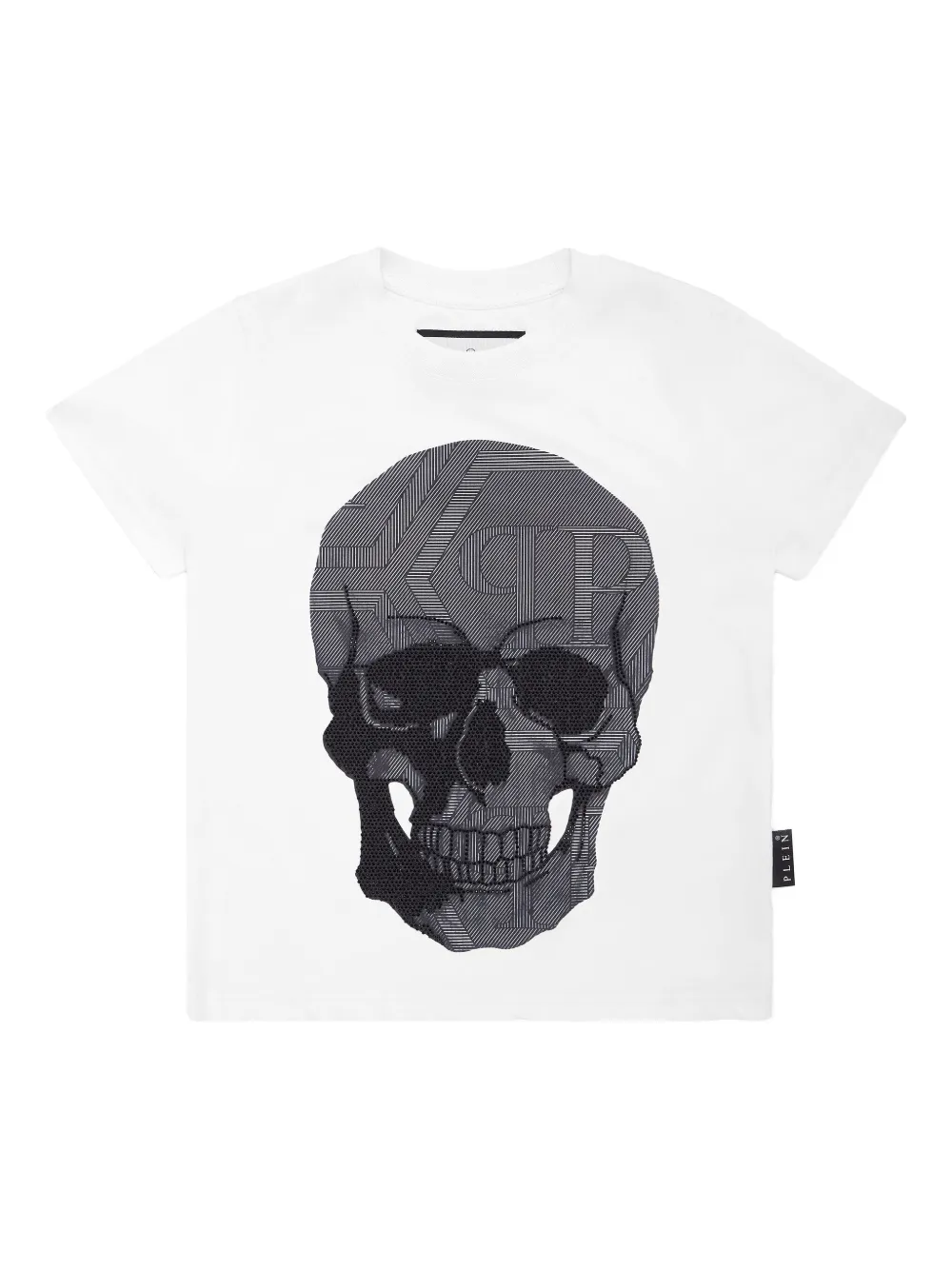 Philipp Plein Strass Skull T-shirt Wit