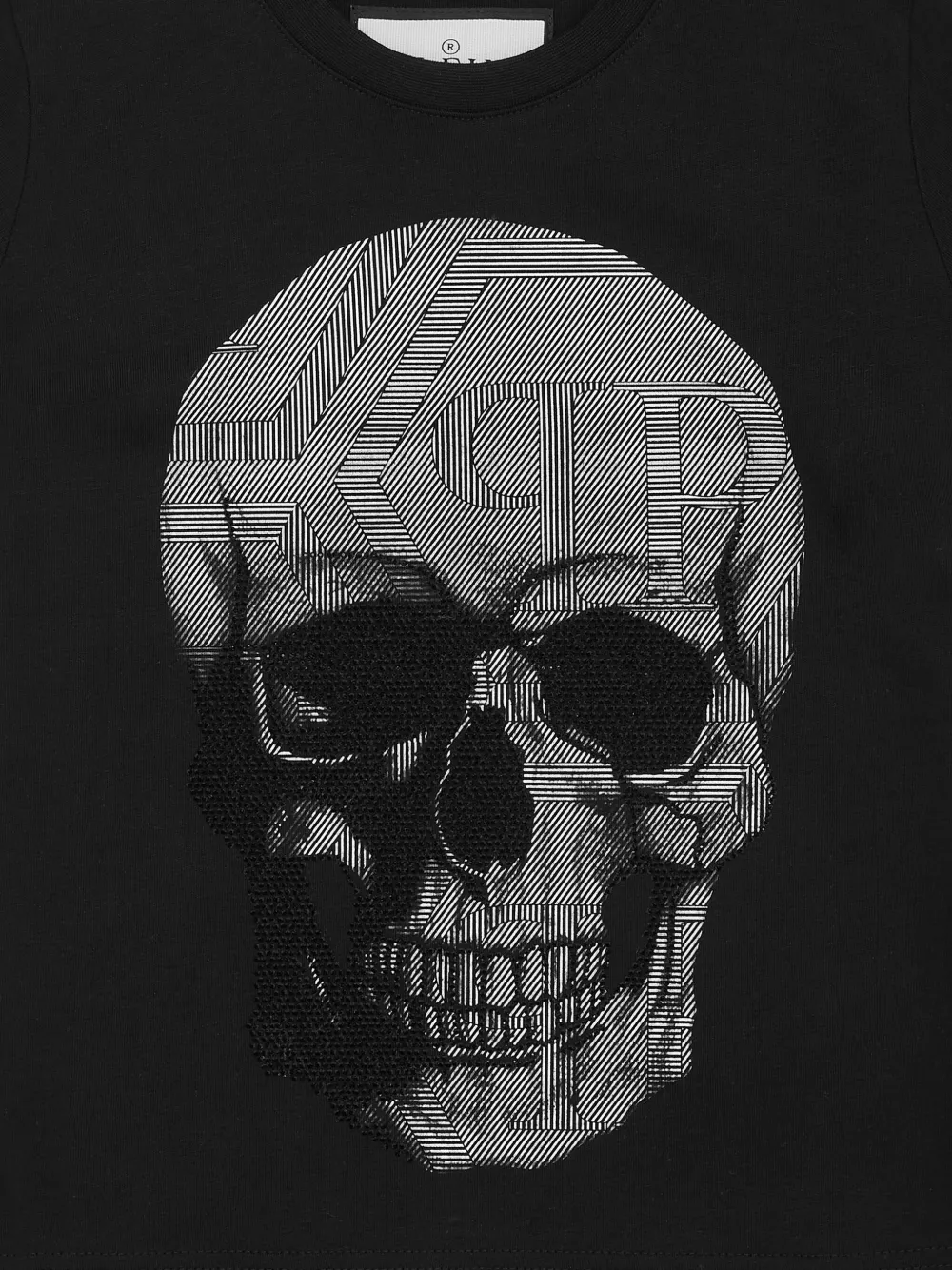 Philipp Plein Skull T-shirt Strass Skull T-Shirtstras Zwart