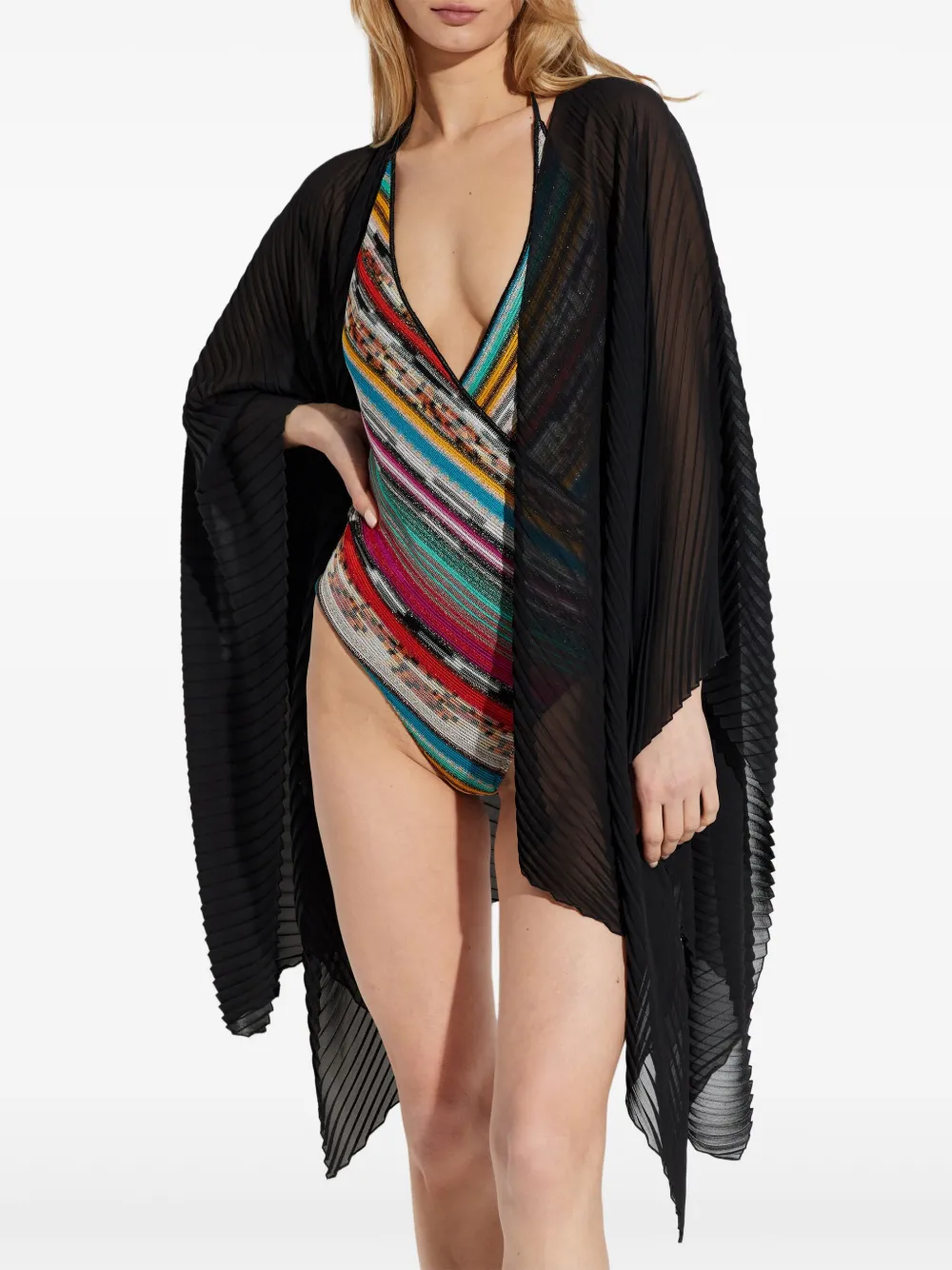 Missoni striped swimsuit - Zwart