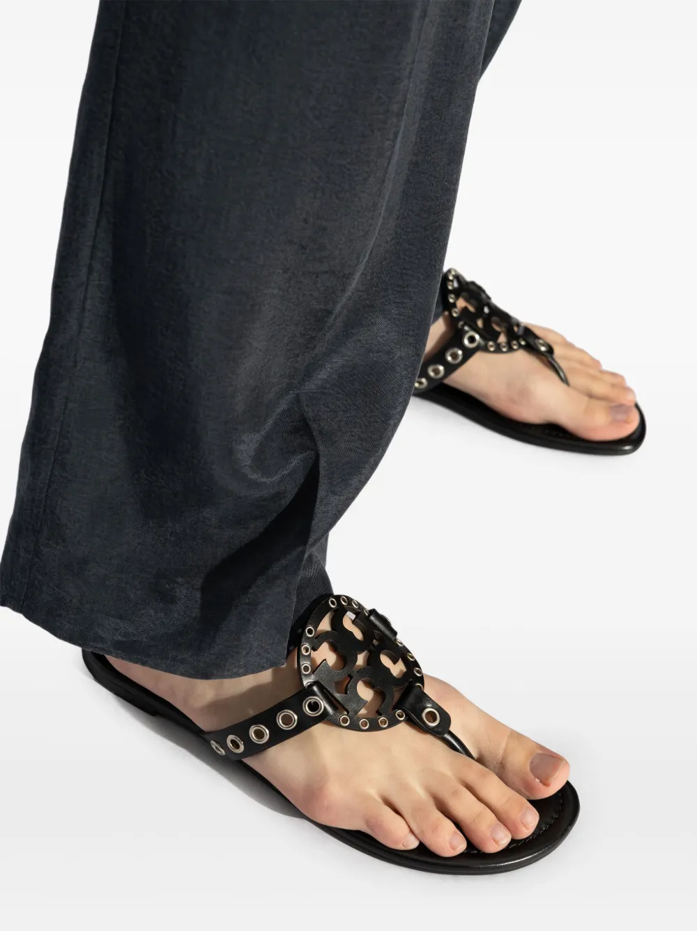 eyelet-embellished sandals