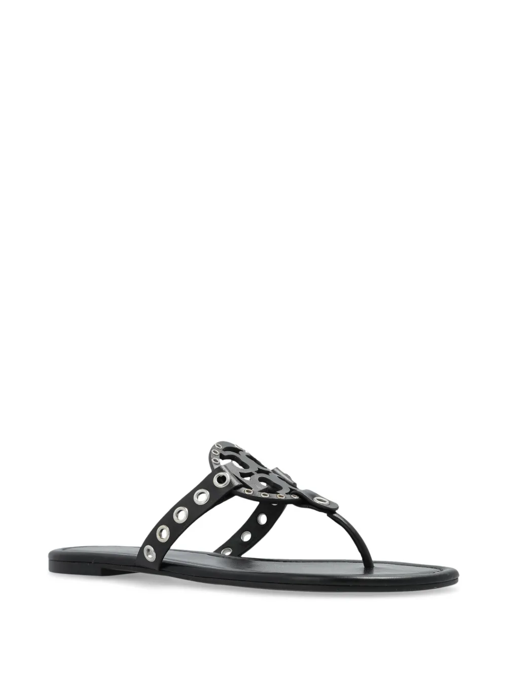 Tory Burch eyelet-embellished sandals - Zwart