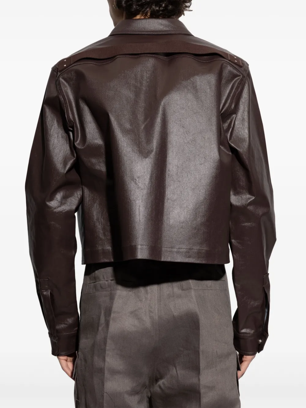 Rick Owens Leren jack Bruin