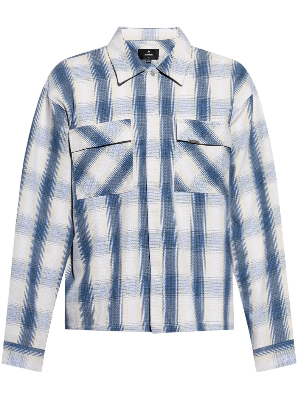Represent checked flannel shirt | Blue | Image 1