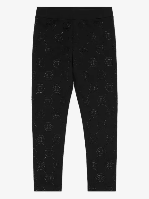 Philipp Plein Junior Monogram Strass leggings