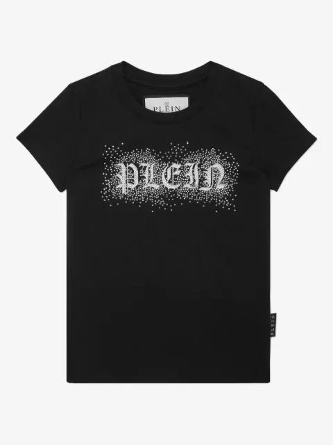 Philipp Plein Junior Strass Gothic Plein T-shirt