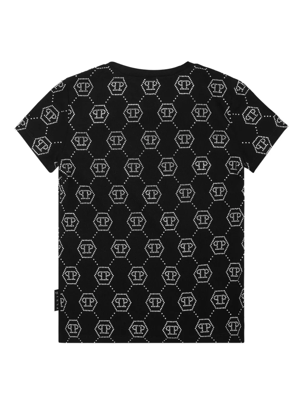 Philipp Plein Pure Monogram Strass T-shirt Zwart