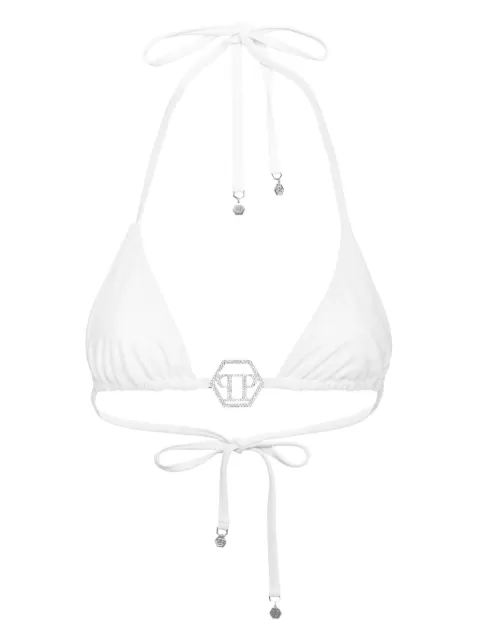 Philipp Plein Crystal Hexagon triangle bikini top