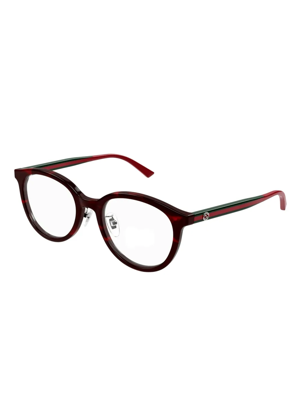 Gucci Eyewear Zonnebril met Web-streep en rond montuur Zwart