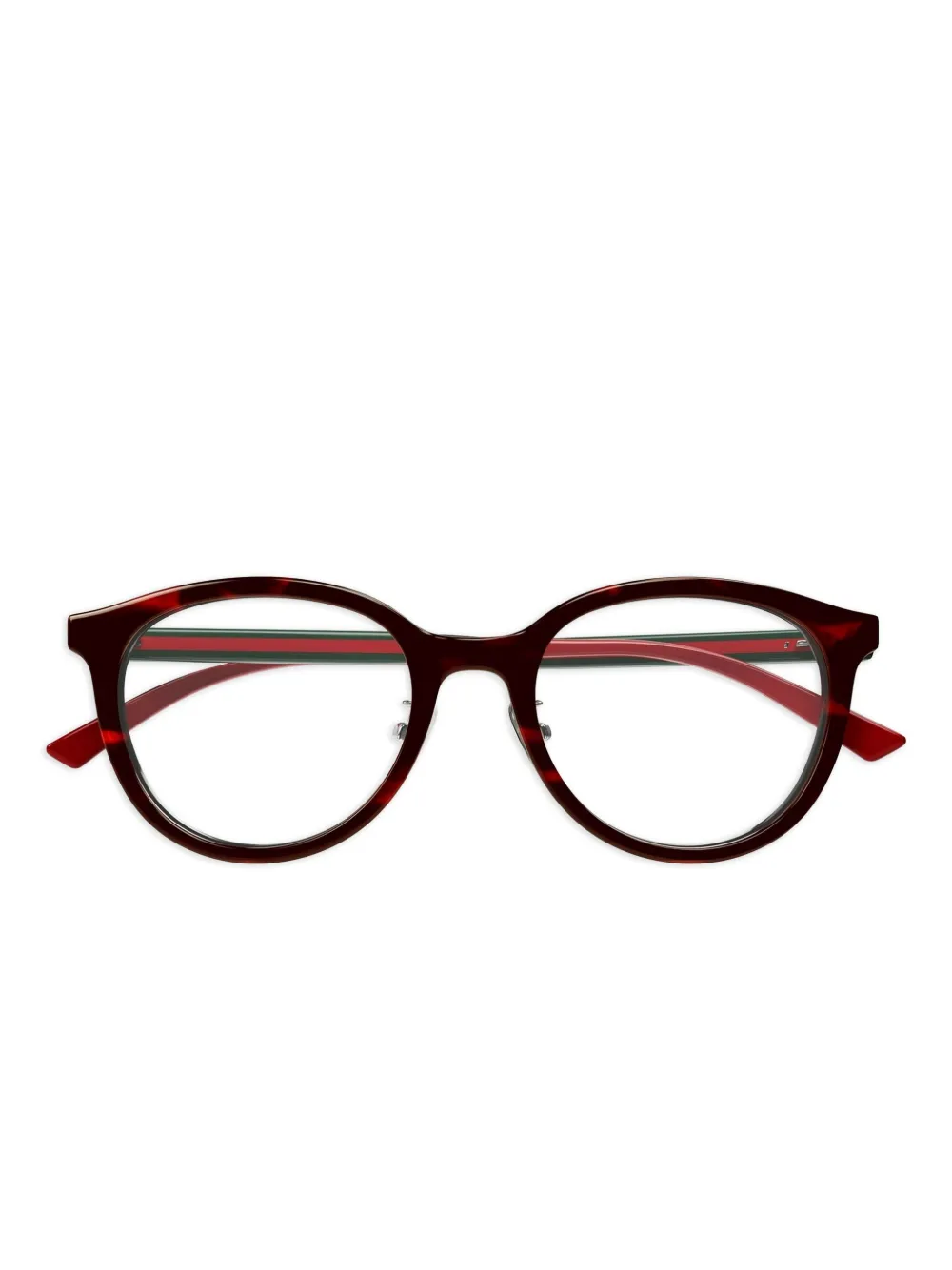 Gucci Eyewear Zonnebril met Web-streep en rond montuur Zwart