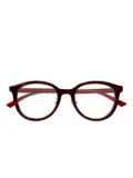Gucci Eyewear web-stripe round-frame glasses - Black