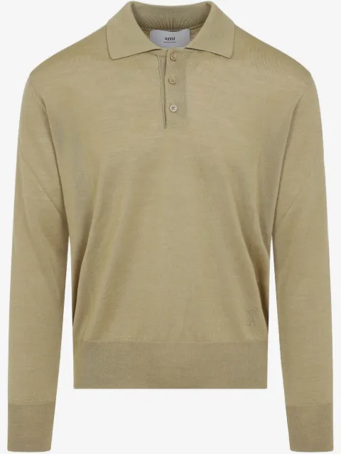 AMI Paris fine-knit polo shirt