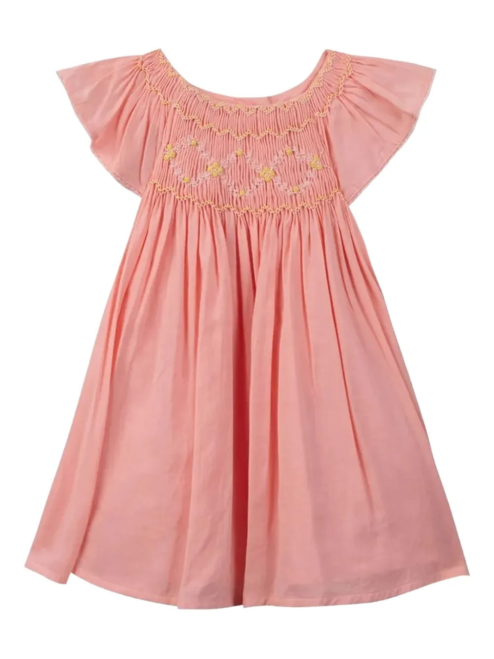 Tartine Et Chocolat smocked flutter-sleeve dress | Pink | Image 1