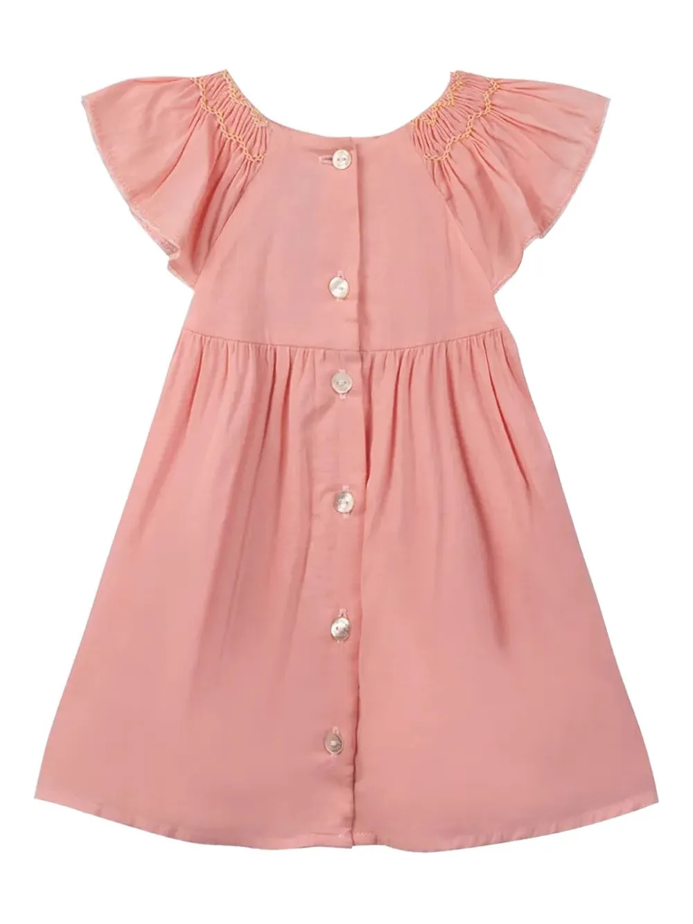 Tartine Et Chocolat smocked flutter-sleeve dress - Roze