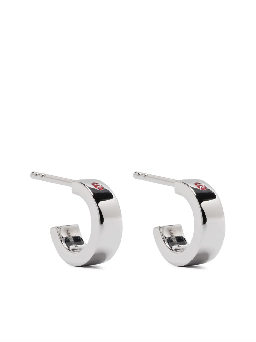MM6 Maison Margiela ロゴ ピアス - シルバートーン MM6 Maison Margiela ロゴ ピアス - シルバートーン