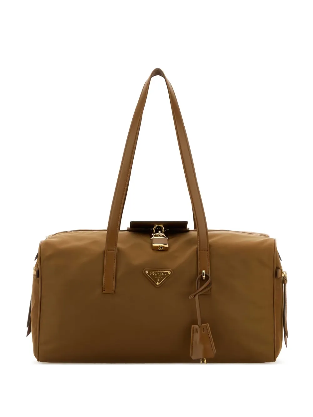 Shop Prada Large Re-nylon Tote Bag In Brown