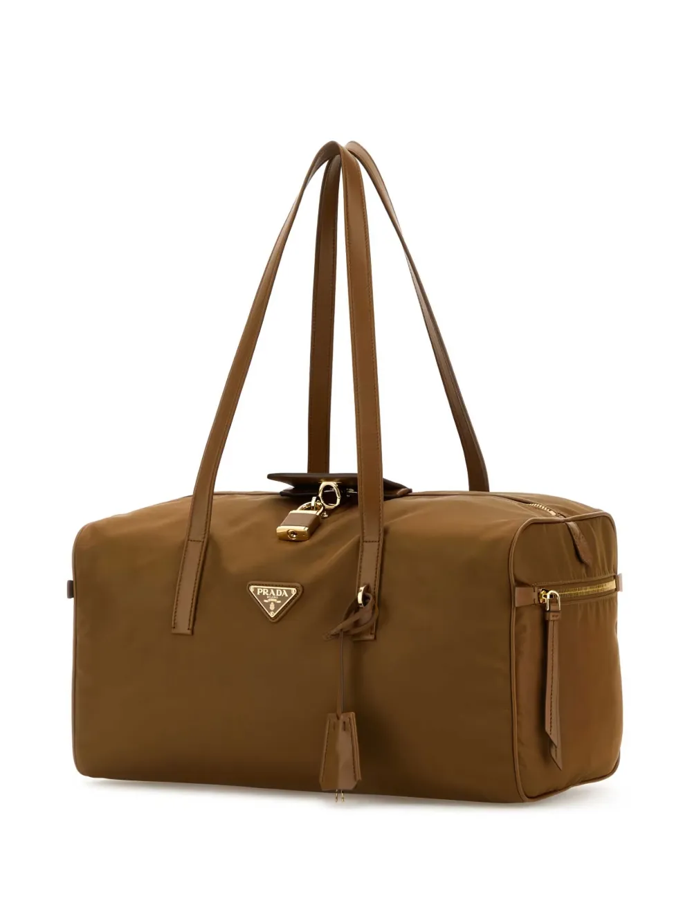 Shop Prada Large Re-nylon Tote Bag In Brown