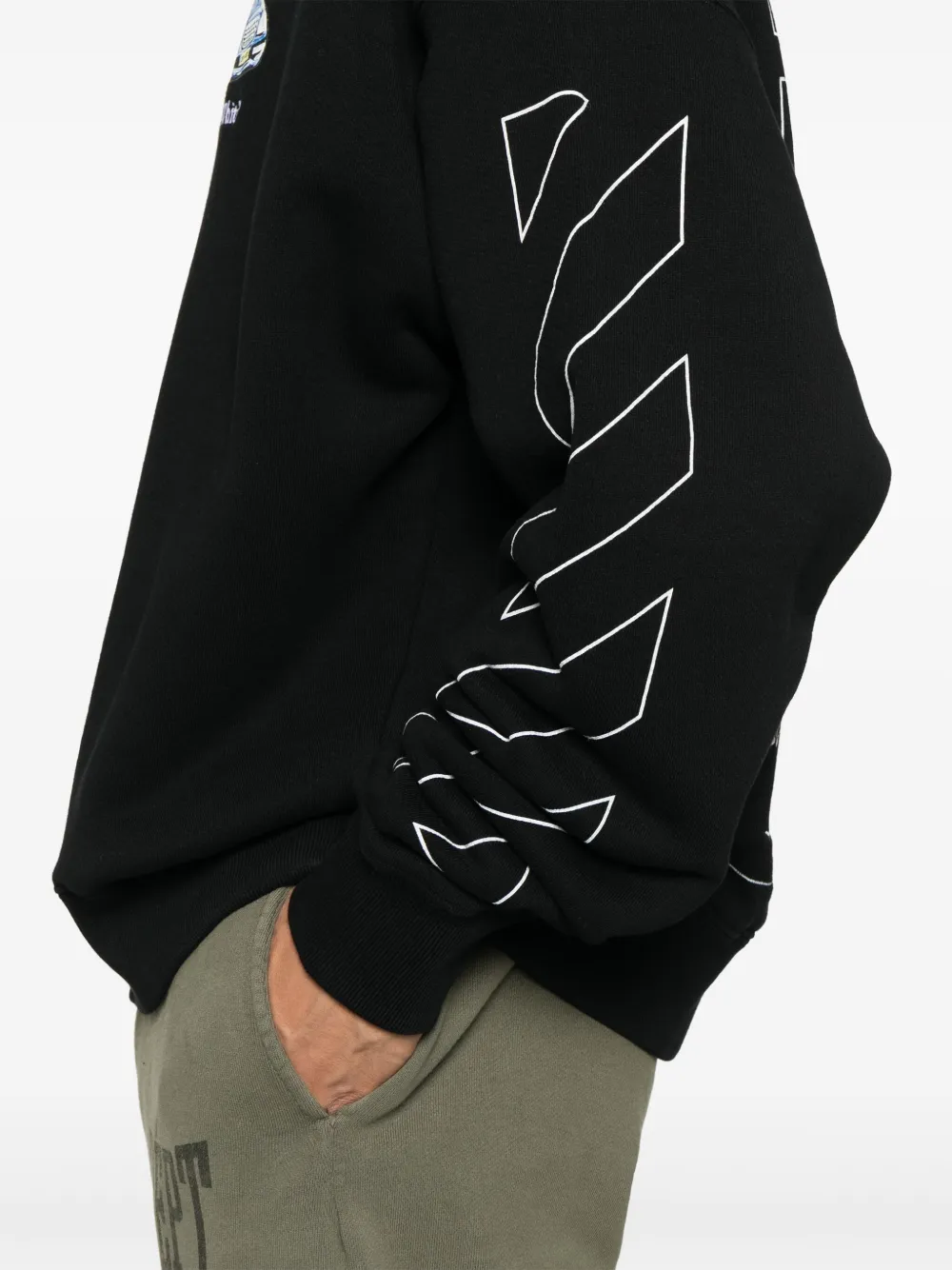 Off-White Sweater met geborduurd logo Zwart