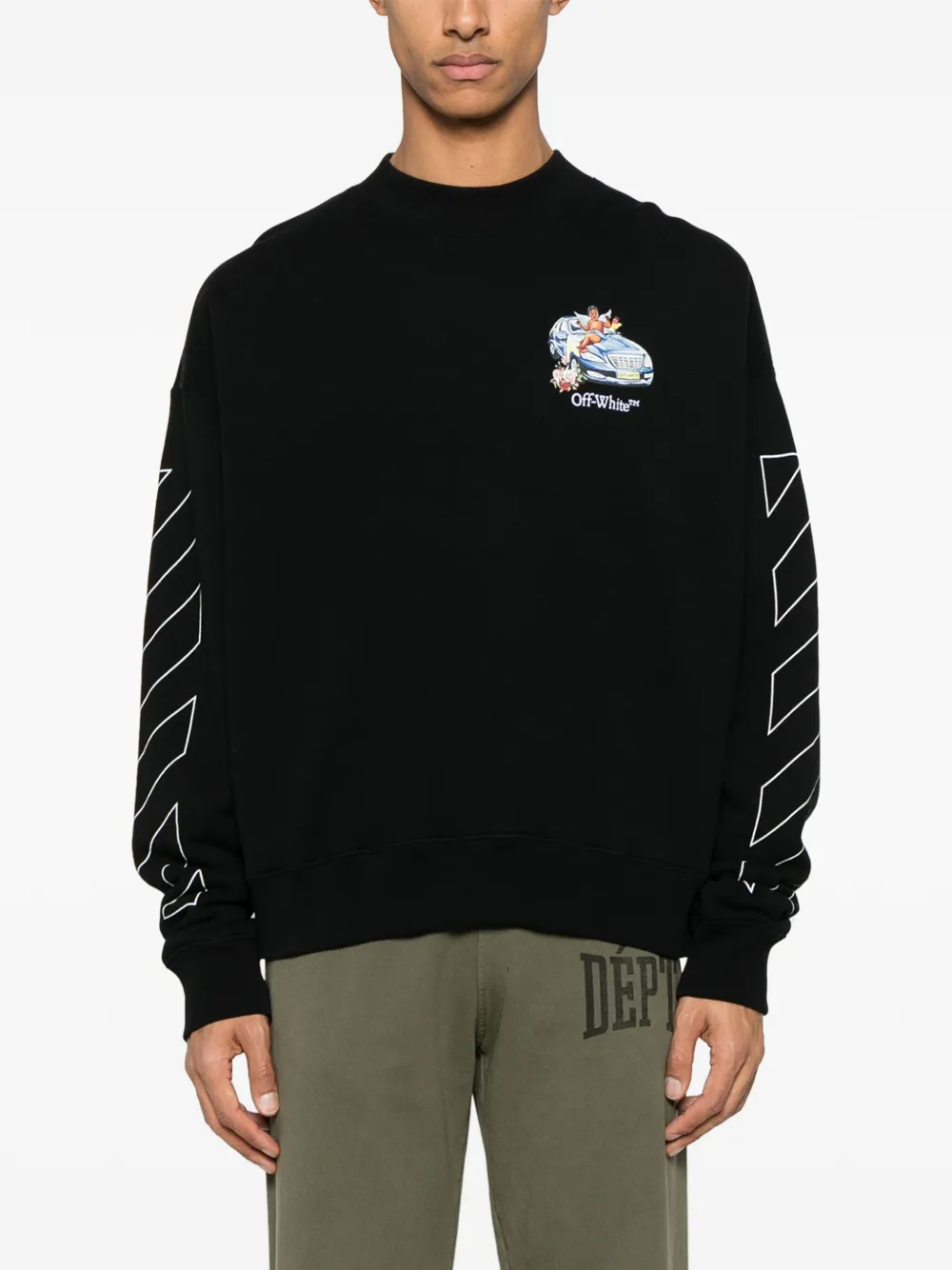 Off-White Sweater met geborduurd logo Zwart