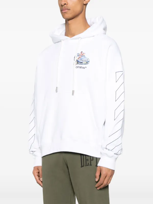 パーカー・フーディ OFF WHITE Off-white cotton sweatshirt with embroidered logo OFF-WHITE: cotton sweatshirt with embroidered logo - Beige