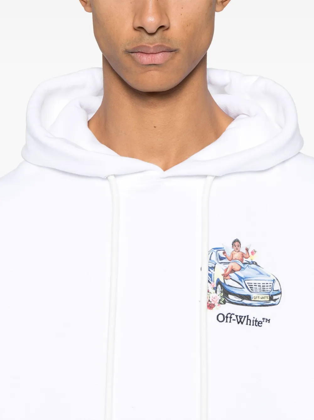 Off-white Fresco Arrow Skatehoodie In 白色