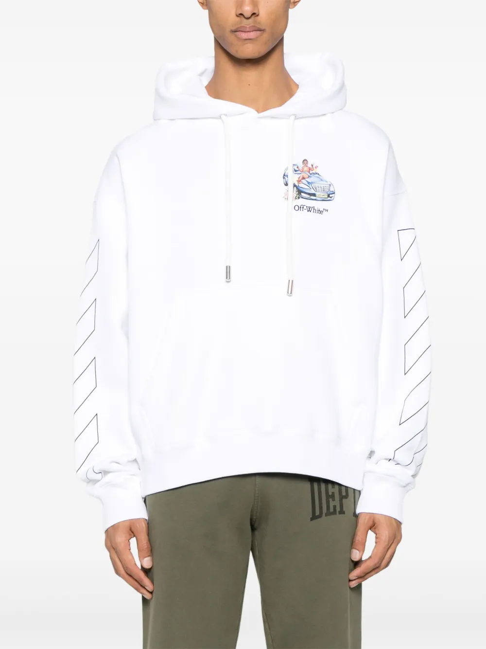 Off-white Fresco Arrow Skatehoodie In 白色