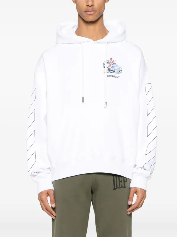 パーカー・フーディ OFF WHITE Men Hoodies OMEK003S25JER001 0B0B White Off-White logo-embroidered Hoodie | White | FARFETCH