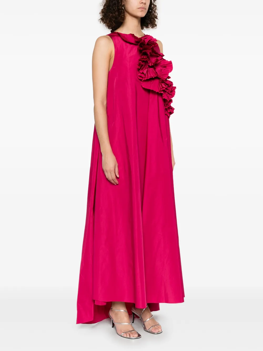 P.A.R.O.S.H. Maxi-jurk met ruches Roze