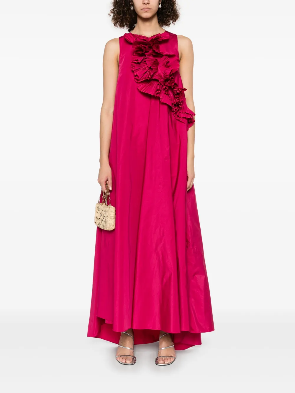 P.A.R.O.S.H. ruffled-detail maxi dress - Roze