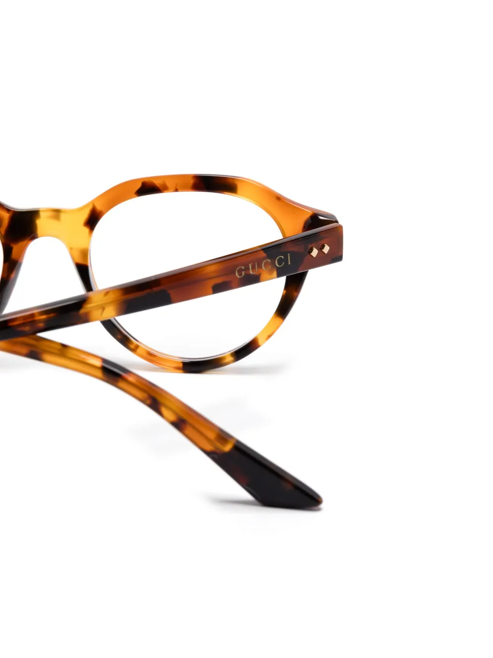 Gucci Eyewear Bril met rond montuur Bruin