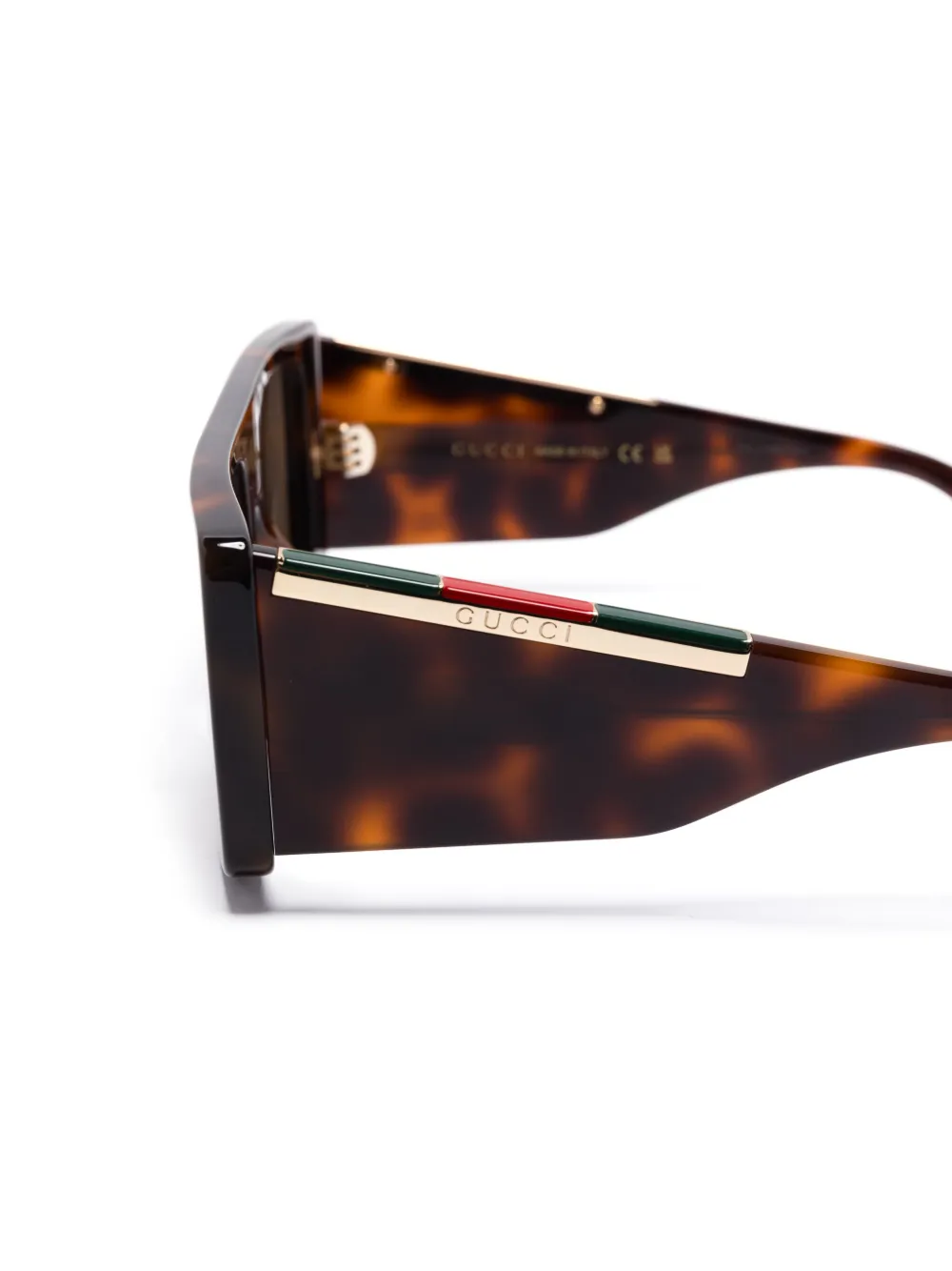 Gucci Eyewear Zonnebril met rechthoekig montuur Bruin