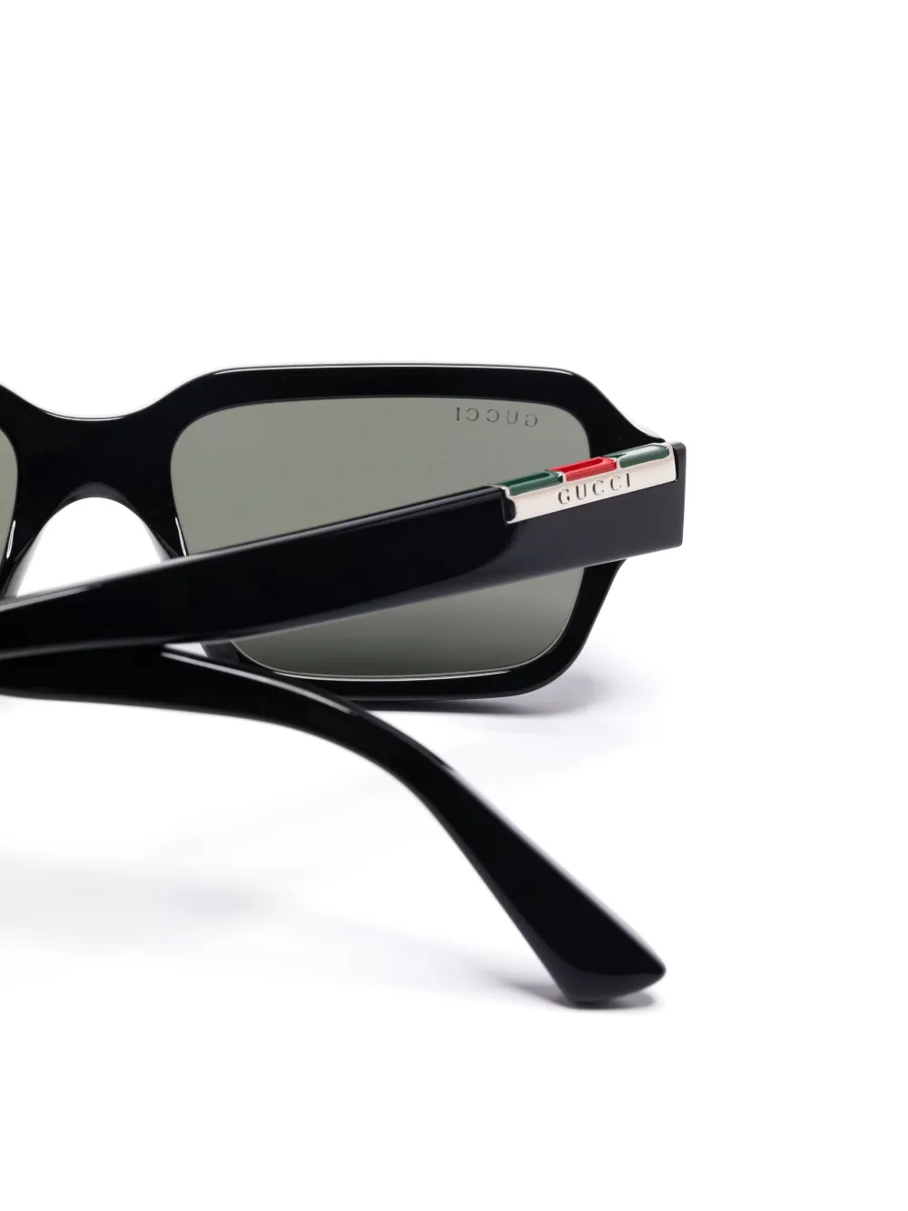 Gucci Eyewear Zonnebril met rechthoekig montuur Zwart