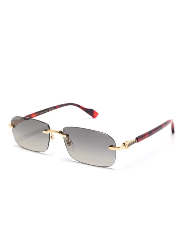 Gucci Eyewear rectangle-frame Sunglasses | Gold | FARFETCH SG